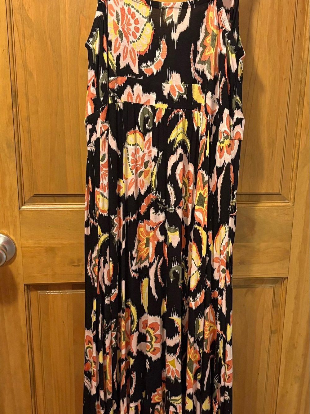 Torrid Floral A-Line Maxi Dress W/ Pockets in Bella Jaco Deep Black Size 1 - Picture 7 of 11